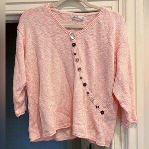 Lulu-B Pink Crew Neck Sweater with 3/4 Sleeves *never worn